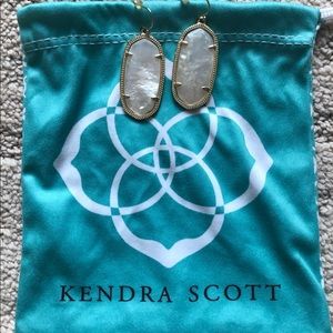 Kendra Scott Elle Gold Drop Earrings - White Pearl